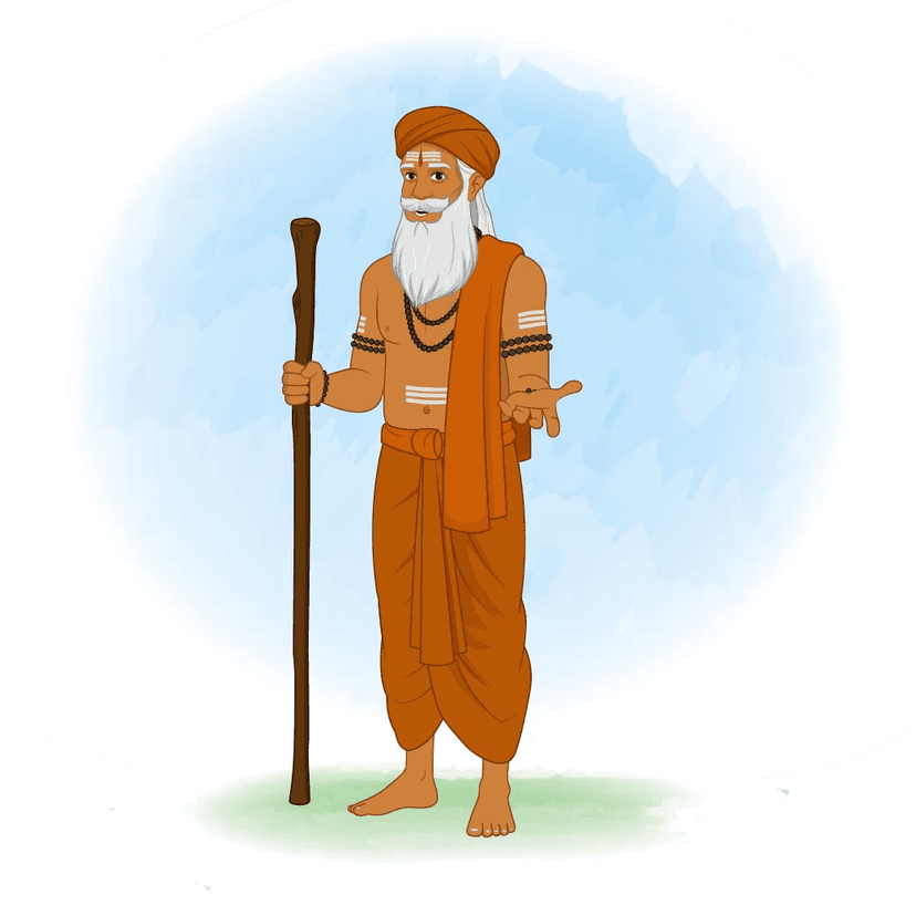 Indian sage sadhu cartoon vector - character design set