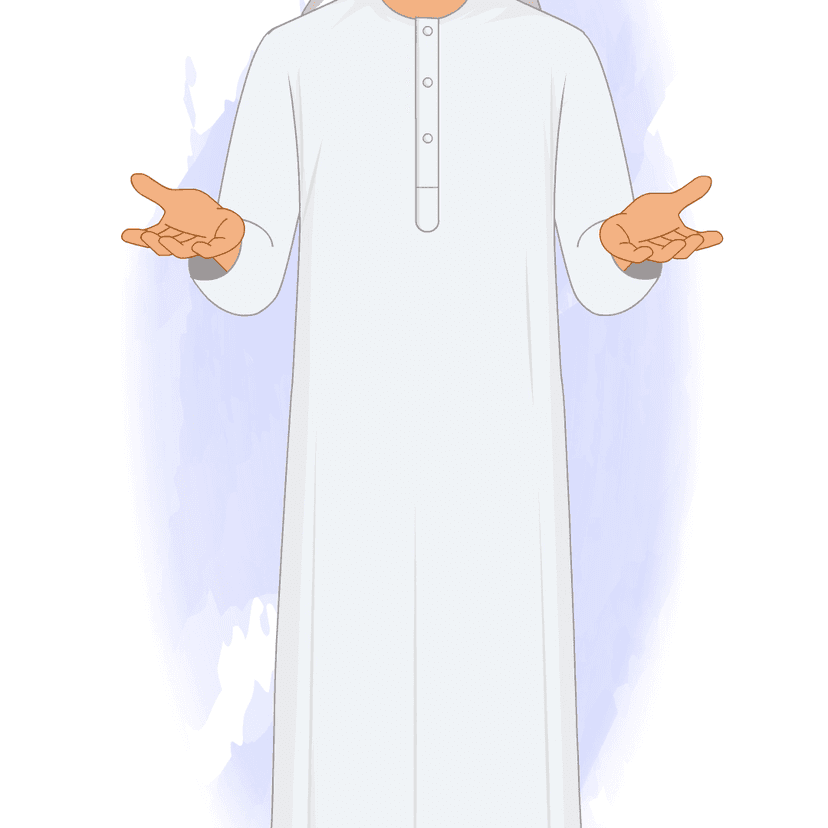 Arab sheikh businessman talking pose vector cartoon character